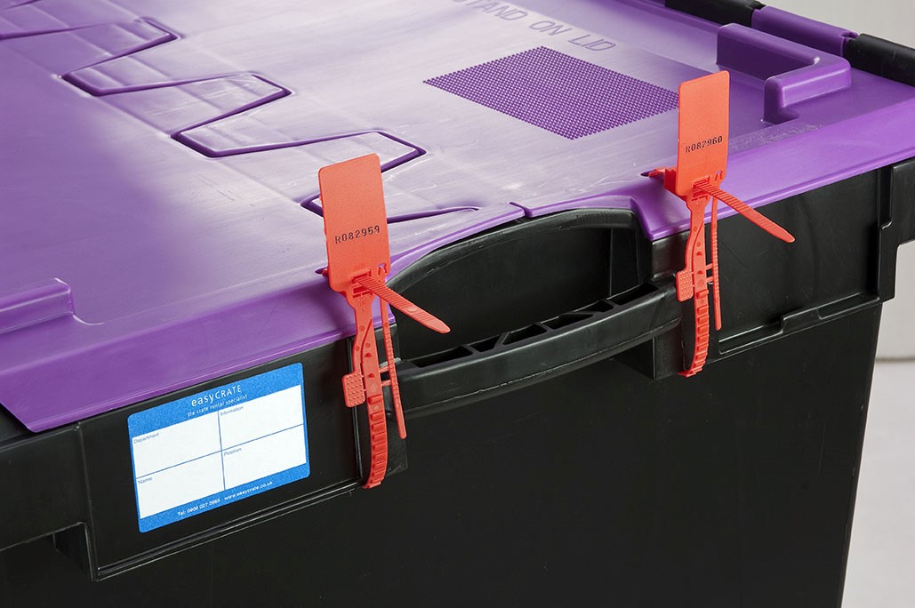 Secured Plastic Crate With Label